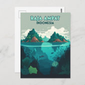 ラジャアンパットインドネシア水中スキューバレトロ ポストカード (正面/裏面)