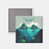 ラジャアンパットインドネシア水中スキューバレトロ マグネット (正面/裏面)