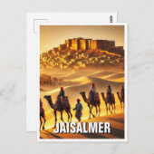 ラジャスタントサール砂漠ジャイサルマーインド旅行 ポストカード (正面/裏面)