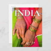 ラジャスタン女性の手の近く ポストカード (正面/裏面)