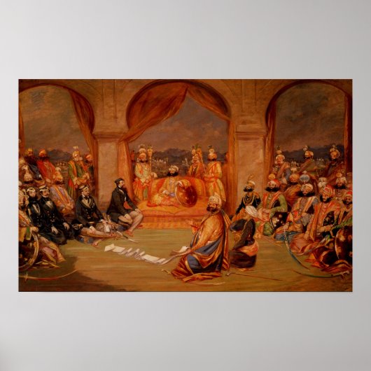 ラジャスタン州ウダイプールのダーバル， 1855 ポスター (正面)