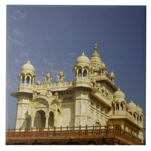 ラジャスタン、インドAの女性が立ち止まり タイル (正面)