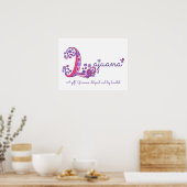 ラジュアナのイニシャルLの落書きハートアート名意味 ポスター (キッチン)