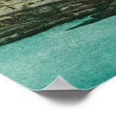 ラジョラのコテージとビーチの空中表示 ポスター (角)