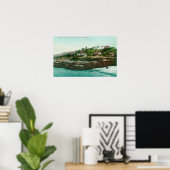 ラジョラのコテージとビーチの空中表示 ポスター (ホームオフィス)