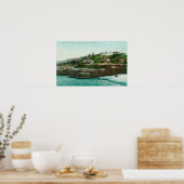 ラジョラのコテージとビーチの空中表示 ポスター (キッチン)