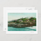 ラジョラのコテージとビーチの空中表示 ポストカード (正面/裏面)