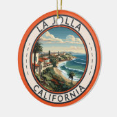 ラジョラカリフォルニアコーストライントラベルアートレトロ セラミックオーナメント (左)