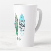 ラジョラカリフォルニアサーフボード カフェラテマグ (右アングル)