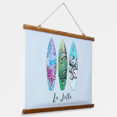 ラジョラカリフォルニアサーフボード 吊り下げ型タペストリー (傾斜あり)