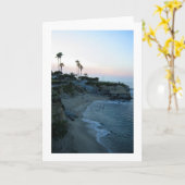 ラジョラコーブビーチサンセットカスタムグリーティングカード カード (黄色い花)