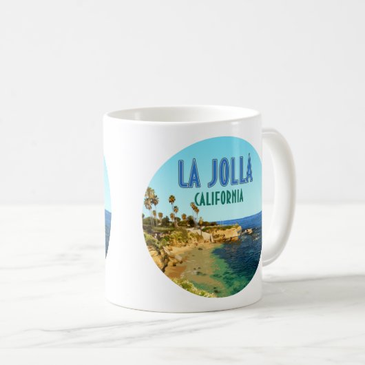 ラジョラコーブビーチサンディエゴカリフォルニアヴィンテージ コーヒーマグカップ (正面右)