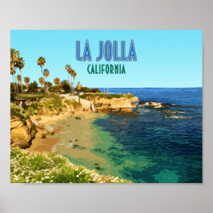ラジョラコーブビーチサンディエゴカリフォルニアヴィンテージ ポスター