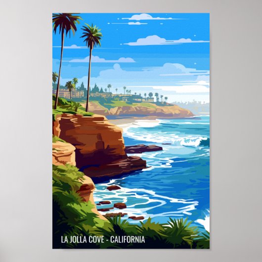 ラジョラコーヴカリフォルニアヴィンテージトラベルプレイス ポスター (正面)