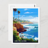 ラジョラコーヴカリフォルニアヴィンテージトラベルプレイス ポストカード (正面/裏面)