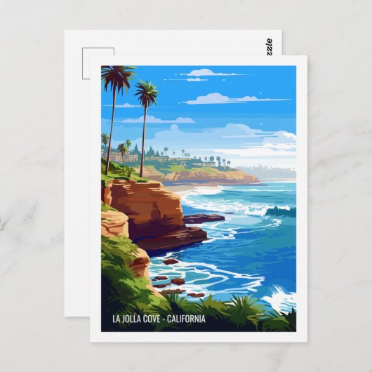 ラジョラコーヴカリフォルニアヴィンテージトラベルプレイス ポストカード (正面/裏面)