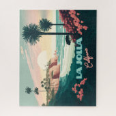 ラジョラコーヴサンディエゴカリフォルニアレトロ ジグソーパズル (縦)