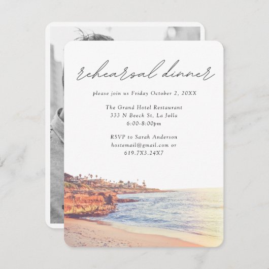 ラジョラコーヴズ結婚リハーサルエレガントディナー エンクロージャーカード (正面/裏面)