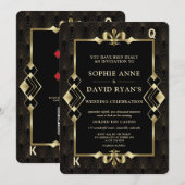 ラスのゴールドカジノ ポーカー ウェディング 招待状 (正面/裏面)