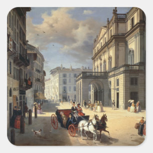 ラスカラ劇場の正面， 1852 スクエアシール