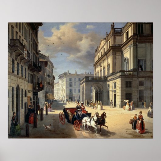 ラスカラ劇場の正面, 1852 ポスター (正面)