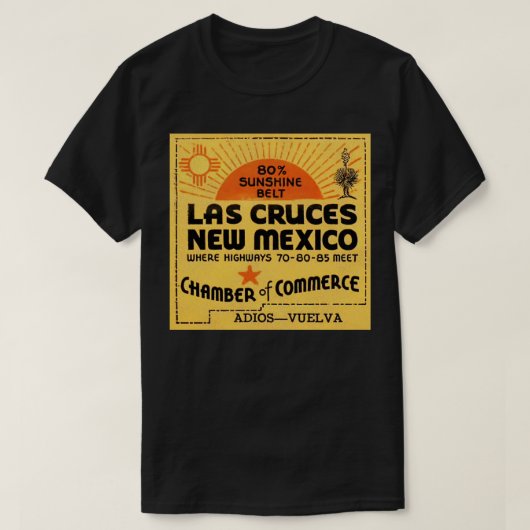 ラスクルセスニューメキシコヴィンテージ観光客土産 Tシャツ (デザイン正面)