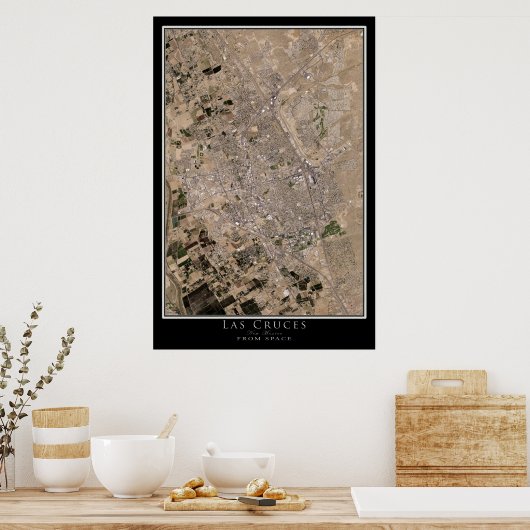 ラスクルセスニューメキシコ衛星ポスターマップ ポスター (キッチン)