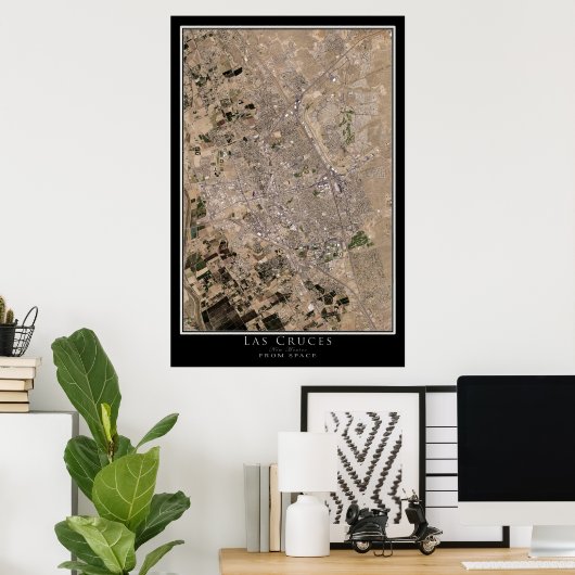ラスクルセスニューメキシコ衛星ポスターマップ ポスター (ホームオフィス)