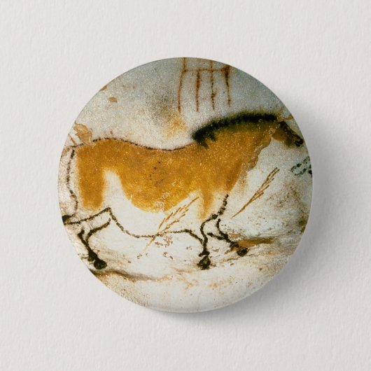 ラスコー中国のス先史時代の洞窟壁画 缶バッジ (正面)