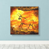 ラスコー絵画先史時代の洞窟のブルキャンバス キャンバスプリント (インサイチュ (ウッドフロア))