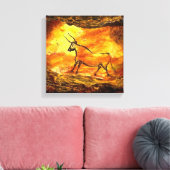 ラスコー絵画先史時代の洞窟のブルキャンバス キャンバスプリント (インサイチュ (リビング))