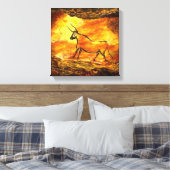 ラスコー絵画先史時代の洞窟のブルキャンバス キャンバスプリント (インサイチュ (寝室))