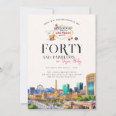 ラススタイリッシュベガス | 40th Birthday Photo 招待状 (正面)