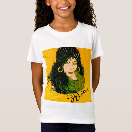 ラスタのようにはみ出した髪 Tシャツ (正面)