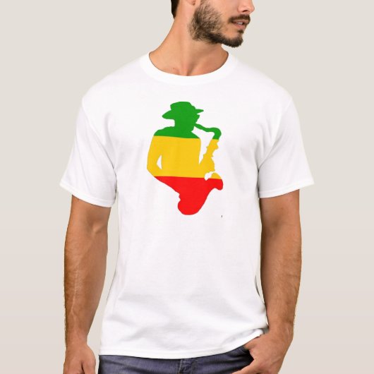 ラスタのサクソフォーン Tシャツ (正面)