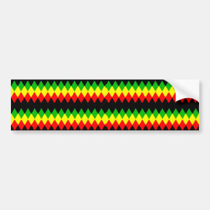 ラスタのダイヤモンド。 赤い金ゴールドおよび緑。 Jah Rastafari バンパーステッカー