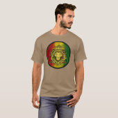ラスタのレゲエのライオンの旗 Tシャツ (正面フル)
