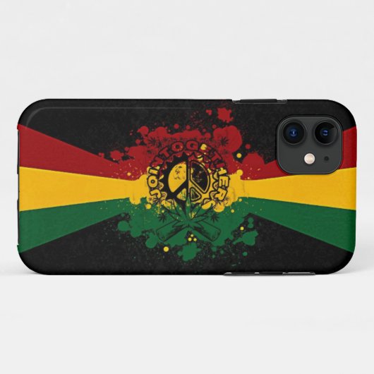 ラスタのレゲエの落書き音楽芸術 Case-Mate iPhoneケース (裏面(横))