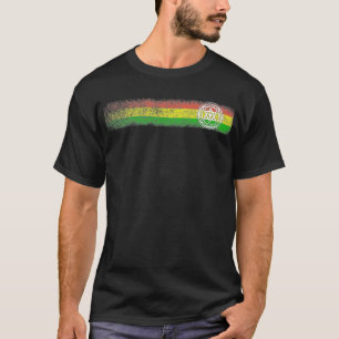 ラスタのレゲエは星および十字と縞で飾ります Tシャツ