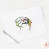 ラスタの人の種族の3インチのステッカー6パック ラウンドシール (封筒)