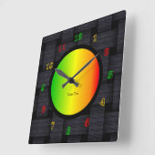 ラスタの時間 スクエア壁時計 (傾斜)