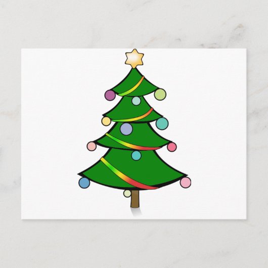 ラスタの花輪が付いているクリスマスツリー シーズンポストカード (正面)