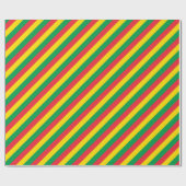 ラスタは緑の黄色い赤のストライプの旗パターンを着色します ラッピングペーパー (フラット)