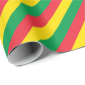 ラスタは緑の黄色い赤のストライプの旗パターンを着色します ラッピングペーパー (ロールコーナー)