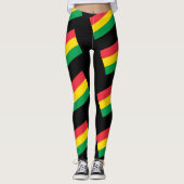 ラスタは緑の黄色い赤旗を縞で飾ります着色します レギンス (正面)