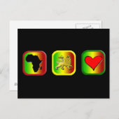 ラスタアフリカの地図ユダのワンラブライオン ポストカード (正面/裏面)