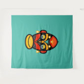 ラスタアフリカマスク タペストリー (正面(横))