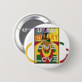 ラスタカラーの愛のメッセージ・アートプリント 缶バッジ (正面&裏面)