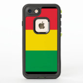 ラスタカラーグリーンイエローレッドフラグストライプの設定 LifeProof iPhoneケース (裏面)