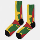 ラスタカラーズレゲエイおもしろいレッドゴールデングリーン ソックス (左)